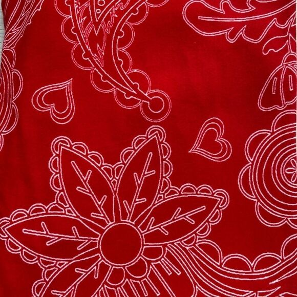 0246 LuLaRoe Valentines Size OS Leggings Red White Flowers and Hearts  P… - Picture 2 of 5